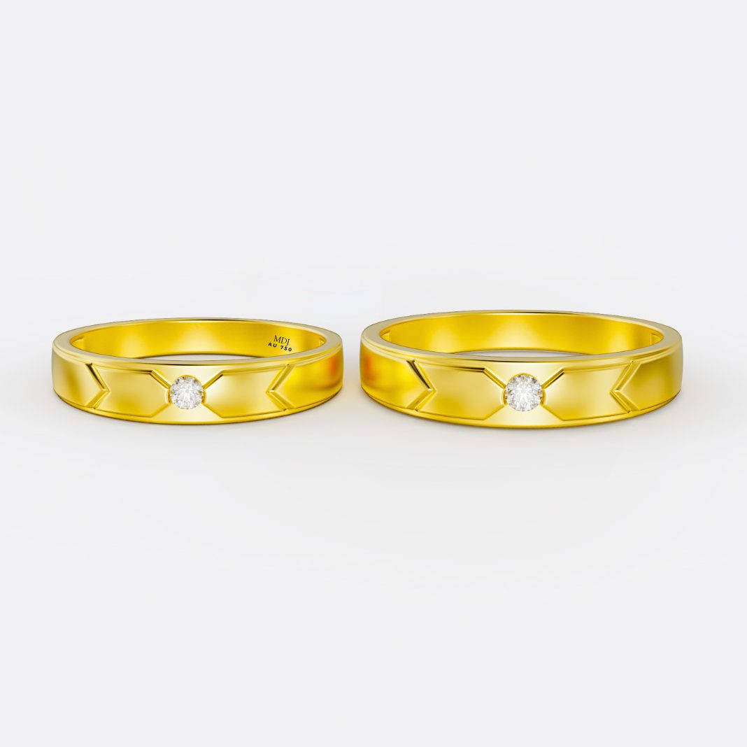 xNhẫn Cưới Vàng Chanh 14K Đẹp NC95