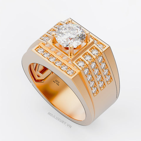 xNhẫn Nam Vàng Tây Đá Quý Thiên Nhiên- NN329