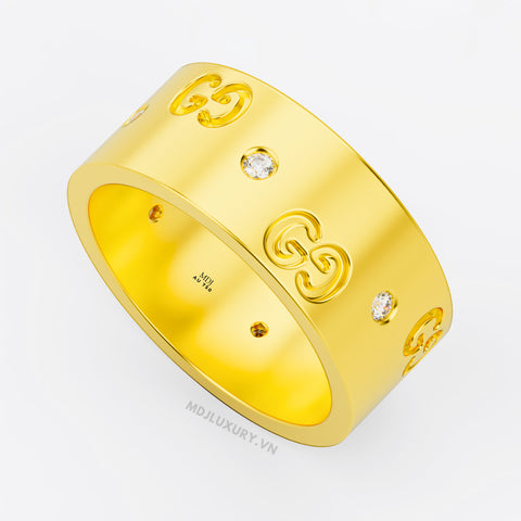 xNhẫn Nam Vàng 18K CG Kim Cương Thiên Nhiên- NN331