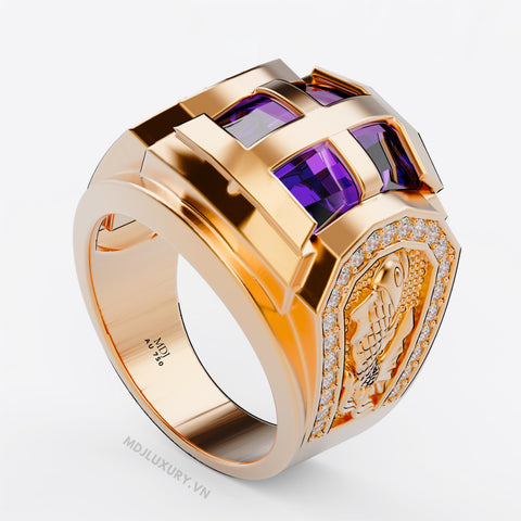 xNhẫn Nam Đá Ruby Cao Cấp Vàng Tây 18K – NN336