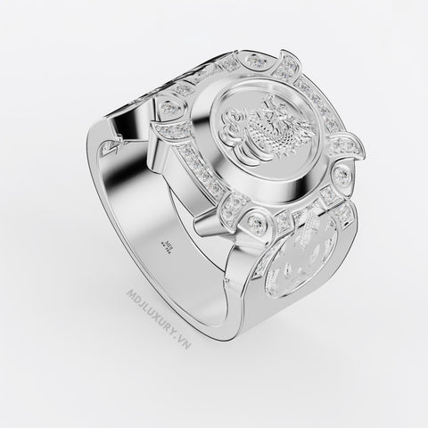 xNhẫn Nam Cao Cấp Mặt Rồng Vàng Tây 18K – NN337