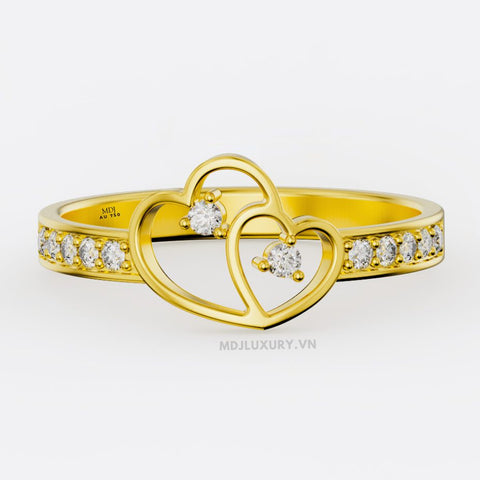 xNhẫn Cầu Hôn Trái Tim Vàng Hồng 14K MDJ NNU81