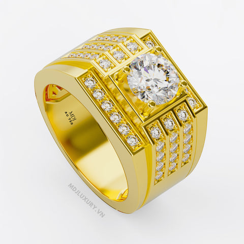 xNhẫn Nam Vàng Tây Đá Quý Thiên Nhiên- NN329