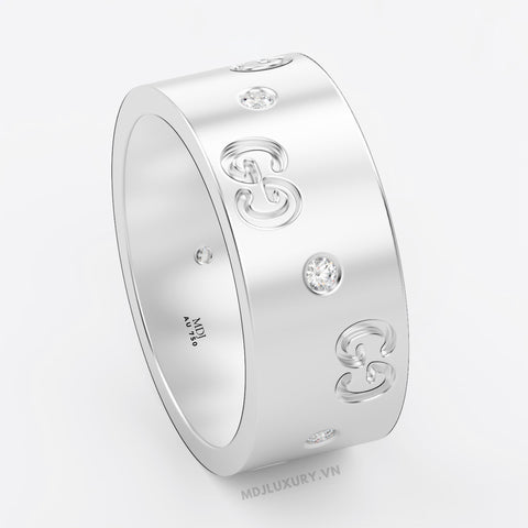 xNhẫn Nam Vàng 18K CG Kim Cương Thiên Nhiên- NN331
