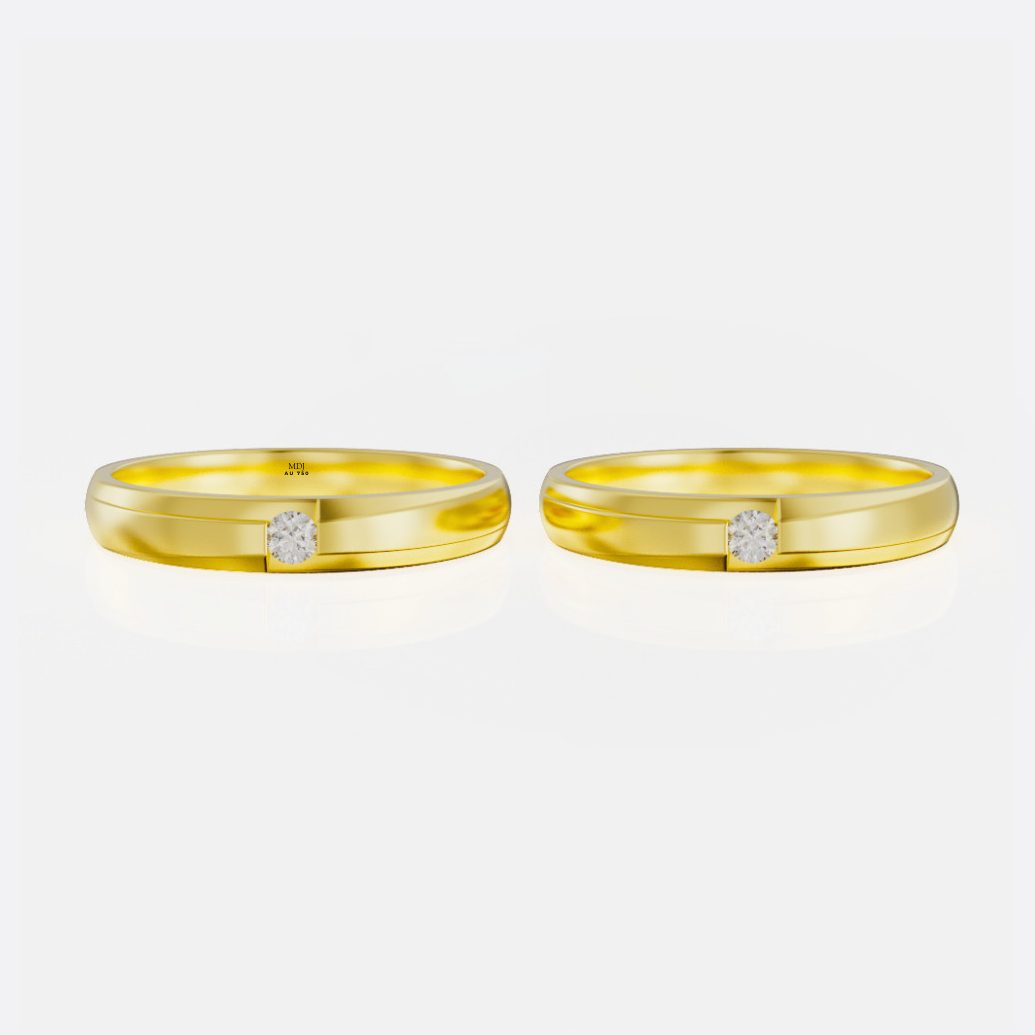 xNhẫn cưới vàng Trắng 18K MDJ NC 153