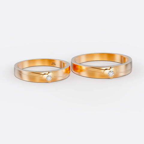 xNhẫn cưới MDJ NC109 vàng trắng