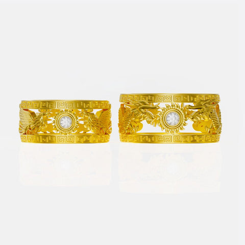 xNhẫn cưới Rồng – Phượng vàng 18K NC48 – Vàng Hồng