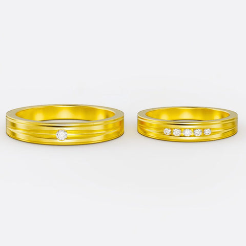 xNhẫn cưới vàng tây 14K MDJ NC31