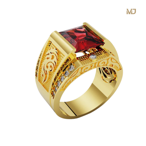 xNhẫn vàng nam cao cấp đá Ruby NN180