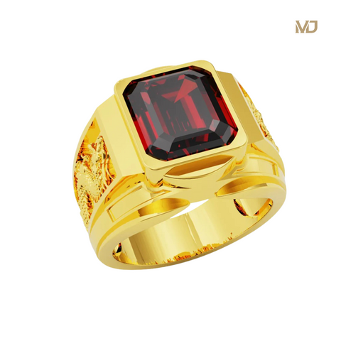 xNhẫn Nam Vàng Ý 18K – Song Long Đá Ruby NN185