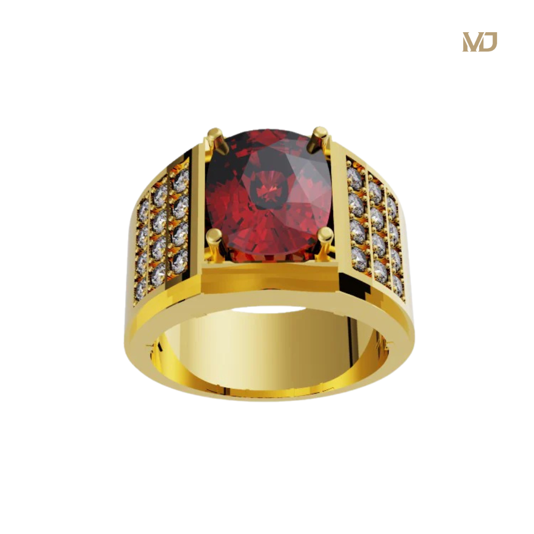 xNhẫn Vàng Nam đá Ruby cao cấp MDJ Vàng Tây 18K NC375