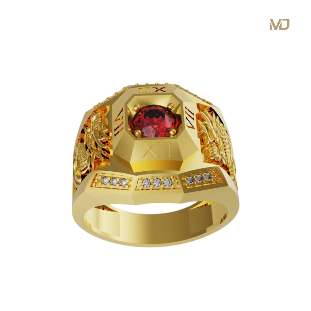 xNhẫn Nam Vàng Đá Ruby và kim cương cao cấp 14K MDJ LUXURY – NN369