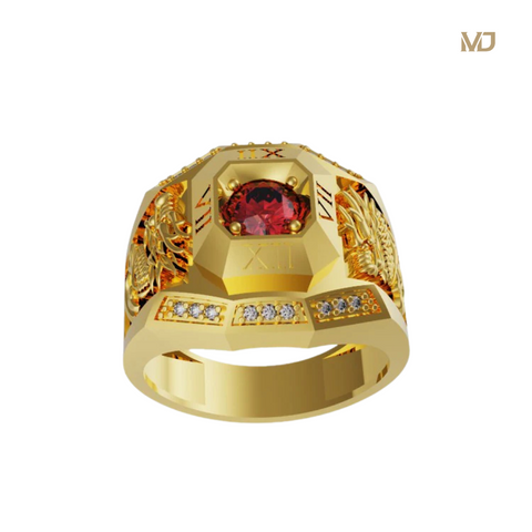 xNhẫn Nam Vàng Đá Ruby và kim cương cao cấp 14K MDJ LUXURY – NN369