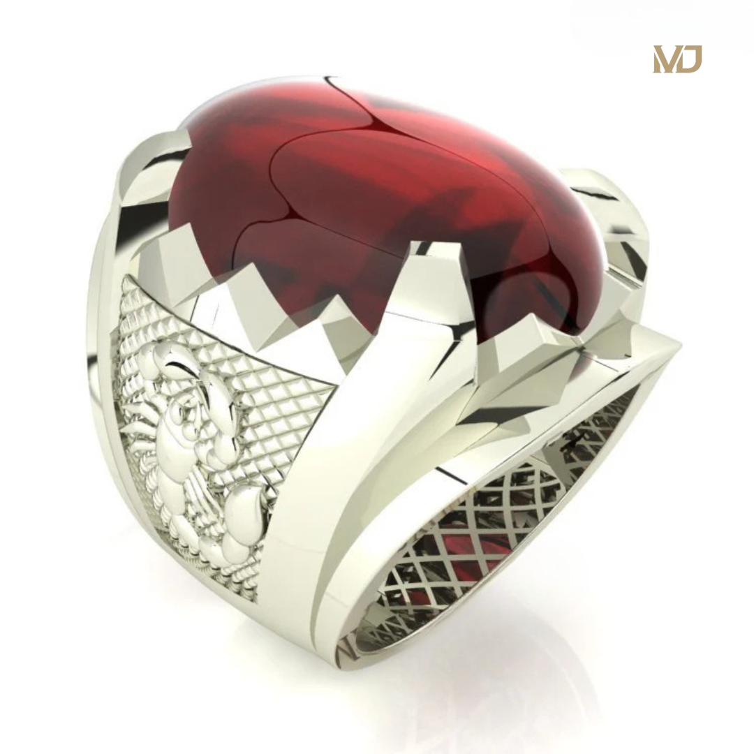 Nhẫn vàng nam đá Ruby thiên nhiên NN157x