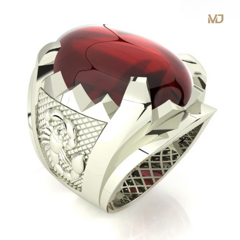 Nhẫn vàng nam đá Ruby thiên nhiên NN157x