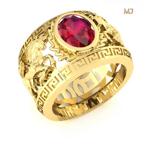 Nhẫn Nam Song Ngọ Đá Ruby Lục Yên Thiên Nhiên NN263