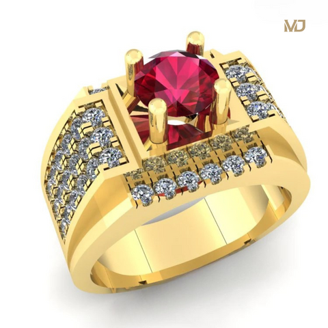 Nhẫn Vàng Nam đá Ruby- Nhẫn Nam 18K NN235x