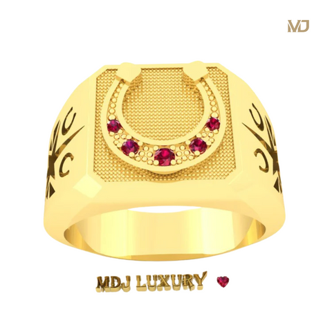 xNhẫn Nam Cao Cấp Mặt Móng Ngựa Tây 18K – NN338