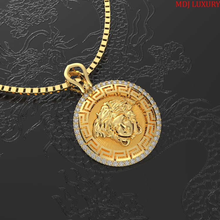 Mặt Dây Chuyền Nam – Versace Vàng 18K Ý MDC42 - bản nhỏ