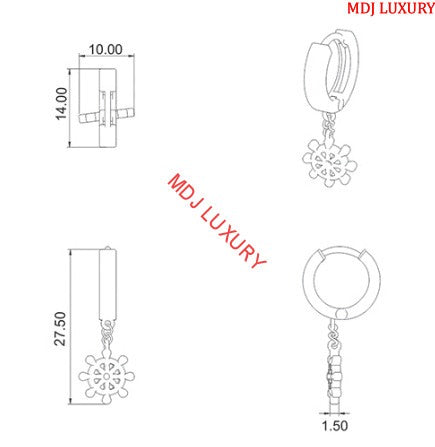 Hoa tai vàng nam MDJ HT16