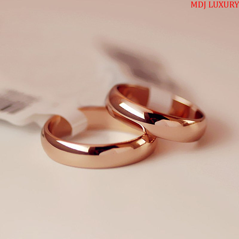 Nhẫn cưới trơn Vàng hồng bản đặc lòng NC125A