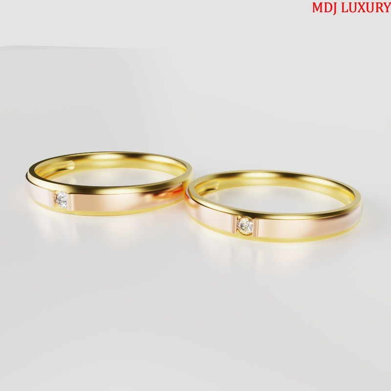 Nhẫn cưới vàng trắng 2 triệu – NC18 – Vàng 10K
