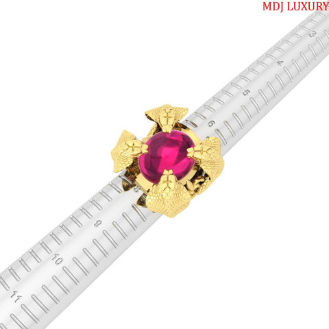 Nhẫn nam vàng trắng 18K phong thủy tuổi Tỵ – MDJ Luxury – NN104