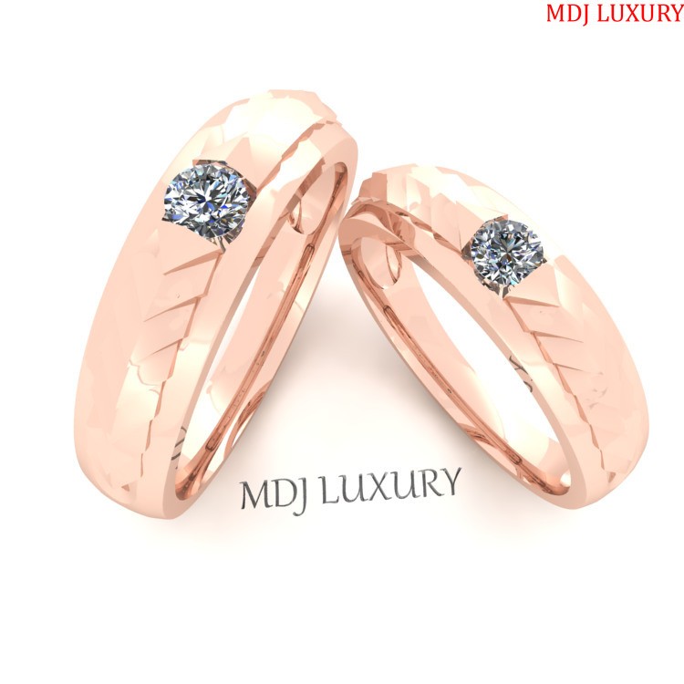 Nhẫn cưới, nhẫn cặp vàng 18k cao cấp tại MDJ Luxury NC01B