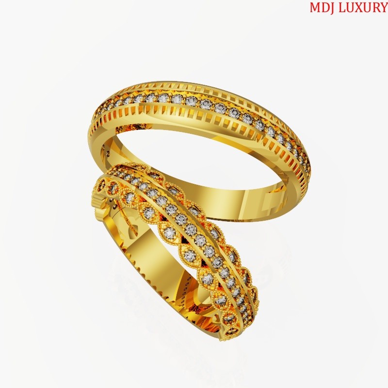 Nhẫn Cưới Vàng Trắng 18K MDJ – ring wedding MDJ NC144
