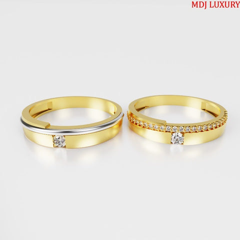 Nhẫn cưới vàng tây đính đá kim cương Moissanite NC219