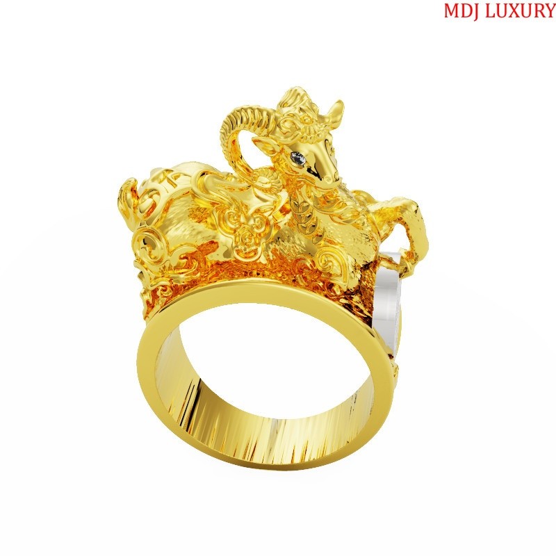 Nhẫn vàng nam tuổi mùi – Nhẫn nam Dê vàng – NN153